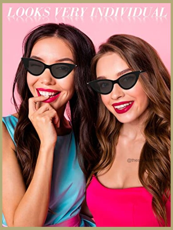 8 Pairs Retro Cat Eye Sunglasses Plastic UV Protected Polarized main image 6